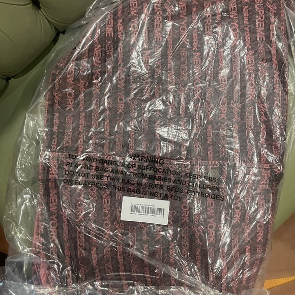 NWT Supreme Multi Type Denim Jacquard Button down shirt in purple size small - Picture 3 of 10